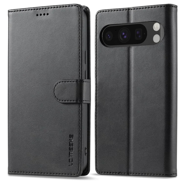 LC.IMEEKE For Google Pixel 9 Pro / Pixel 9 Case Shockproof Wallet PU Leather Phone Cover Calf Texture