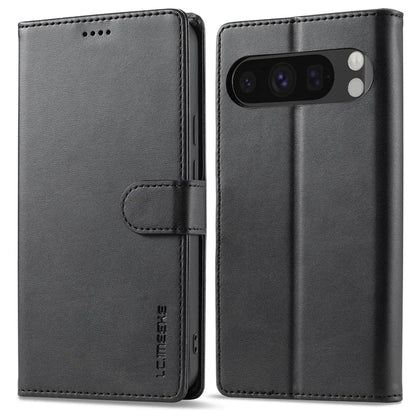 LC.IMEEKE For Google Pixel 9 Pro / Pixel 9 Case Shockproof Wallet PU Leather Phone Cover Calf Texture