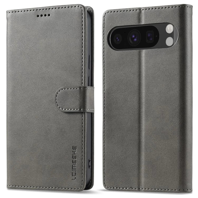 LC.IMEEKE For Google Pixel 9 Pro / Pixel 9 Case Shockproof Wallet PU Leather Phone Cover Calf Texture