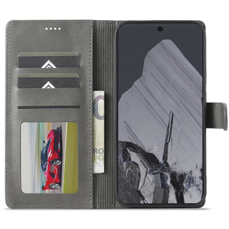 LC.IMEEKE For Google Pixel 9 Pro / Pixel 9 Case Shockproof Wallet PU Leather Phone Cover Calf Texture