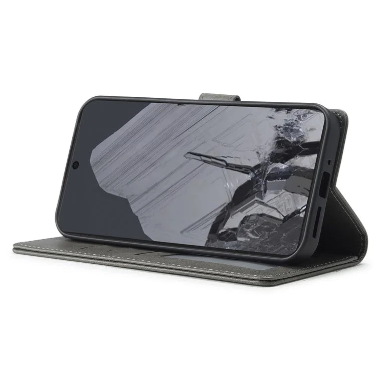 LC.IMEEKE For Google Pixel 9 Pro / Pixel 9 Case Shockproof Wallet PU Leather Phone Cover Calf Texture