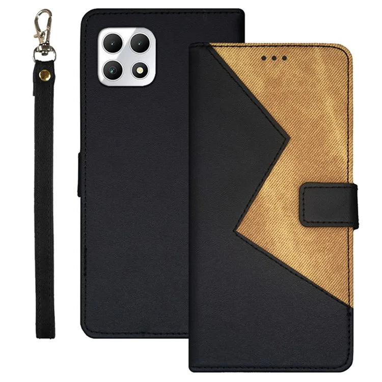 IDEWEI For T-Mobile REVVL 7 / T Phone 2 5G Case PU Leather Phone Cover Color Splicing