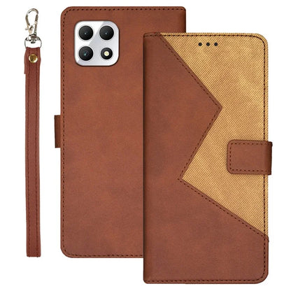 IDEWEI For T-Mobile REVVL 7 / T Phone 2 5G Case PU Leather Phone Cover Color Splicing