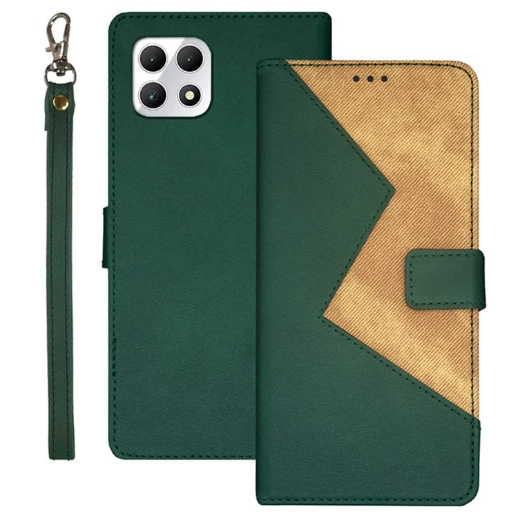 IDEWEI For T-Mobile REVVL 7 / T Phone 2 5G Case PU Leather Phone Cover Color Splicing