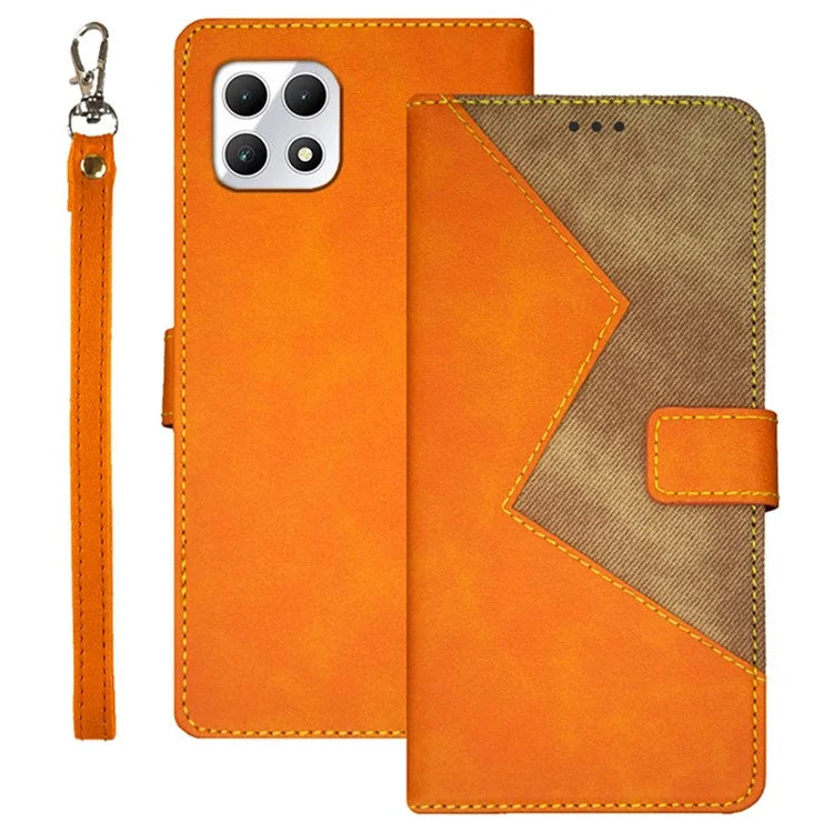IDEWEI For T-Mobile REVVL 7 / T Phone 2 5G Case PU Leather Phone Cover Color Splicing