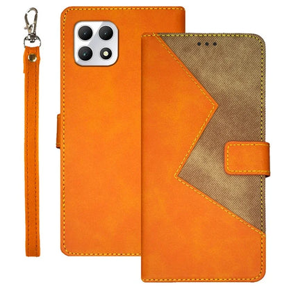 IDEWEI For T-Mobile REVVL 7 / T Phone 2 5G Case PU Leather Phone Cover Color Splicing