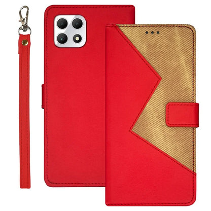 IDEWEI For T-Mobile REVVL 7 / T Phone 2 5G Case PU Leather Phone Cover Color Splicing