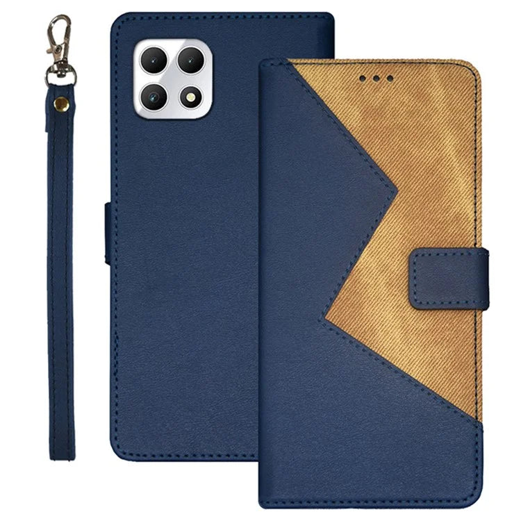 IDEWEI For T-Mobile REVVL 7 / T Phone 2 5G Case PU Leather Phone Cover Color Splicing