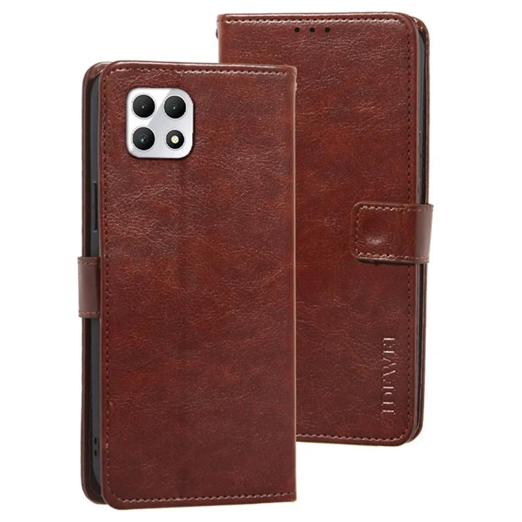 IDEWEI For T-Mobile REVVL 7 / T Phone 2 5G Case Crazy Horse Texture Leather Phone Cover
