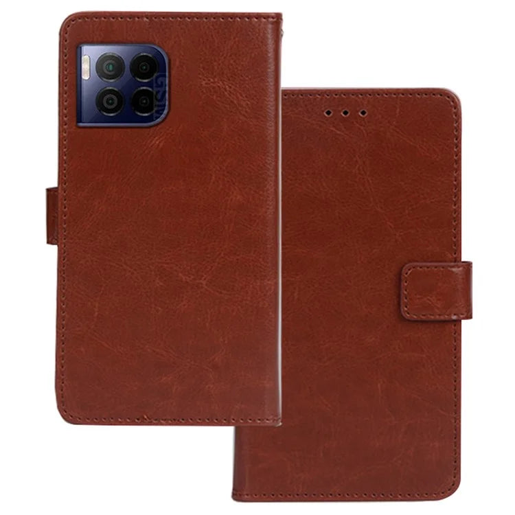 IDEWEI for T-Mobile REVVL 7 Pro / T Phone 2 Pro 5G Case Flip Leather Phone Cover Crazy Horse Texture
