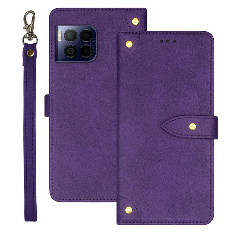 IDEWEI For T-Mobile REVVL 7 Pro / T Phone 2 Pro 5G Case Leather Phone Cover with Card Slots Wrist Strap