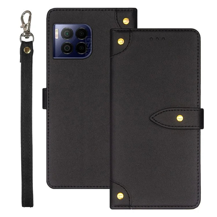 IDEWEI For T-Mobile REVVL 7 Pro / T Phone 2 Pro 5G Case Leather Phone Cover with Card Slots Wrist Strap