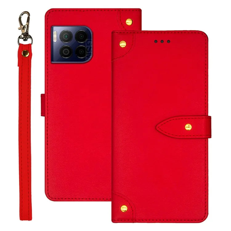 IDEWEI For T-Mobile REVVL 7 Pro / T Phone 2 Pro 5G Case Leather Phone Cover with Card Slots Wrist Strap
