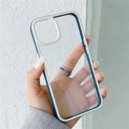For iPhone 15 Pro Cover TPU + Acrylic Shockproof Clear Back Cellphone Case
