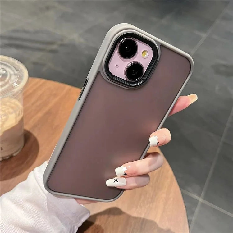 For iPhone 15 Plus Cover TPU + Acrylic Matte Shockproof Cell Phone Case