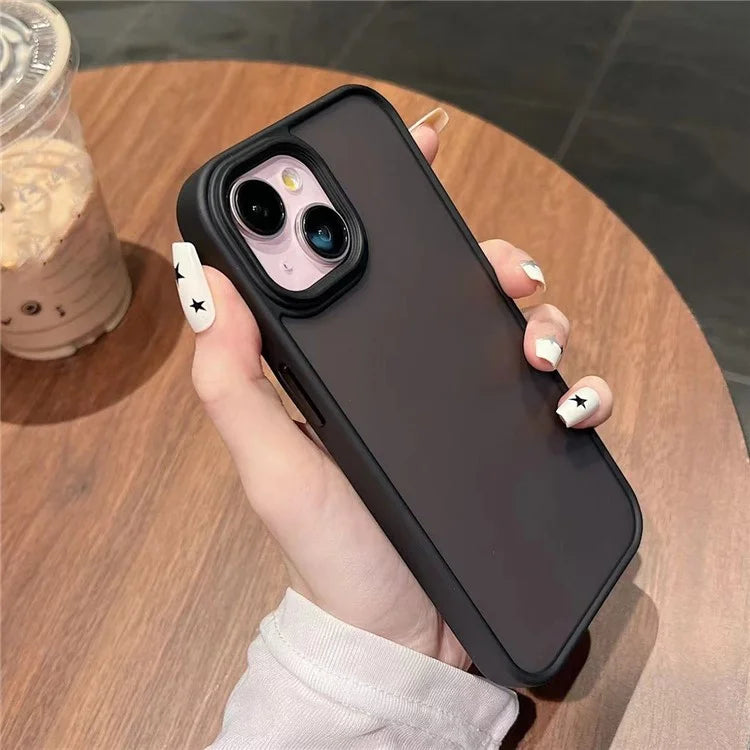 For iPhone 15 Plus Cover TPU + Acrylic Matte Shockproof Cell Phone Case