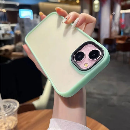For iPhone 15 Plus Cover TPU + Acrylic Matte Shockproof Cell Phone Case