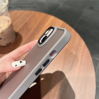For iPhone 15 Plus Cover TPU + Acrylic Matte Shockproof Cell Phone Case