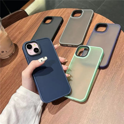 For iPhone 15 Plus Cover TPU + Acrylic Matte Shockproof Cell Phone Case