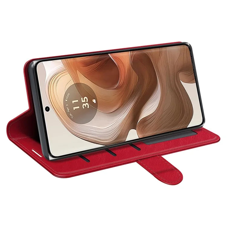 For Motorola Edge 50 Ultra 5G / Moto X50 Ultra 5G Case Leather Phone Cover with Wallet Stand