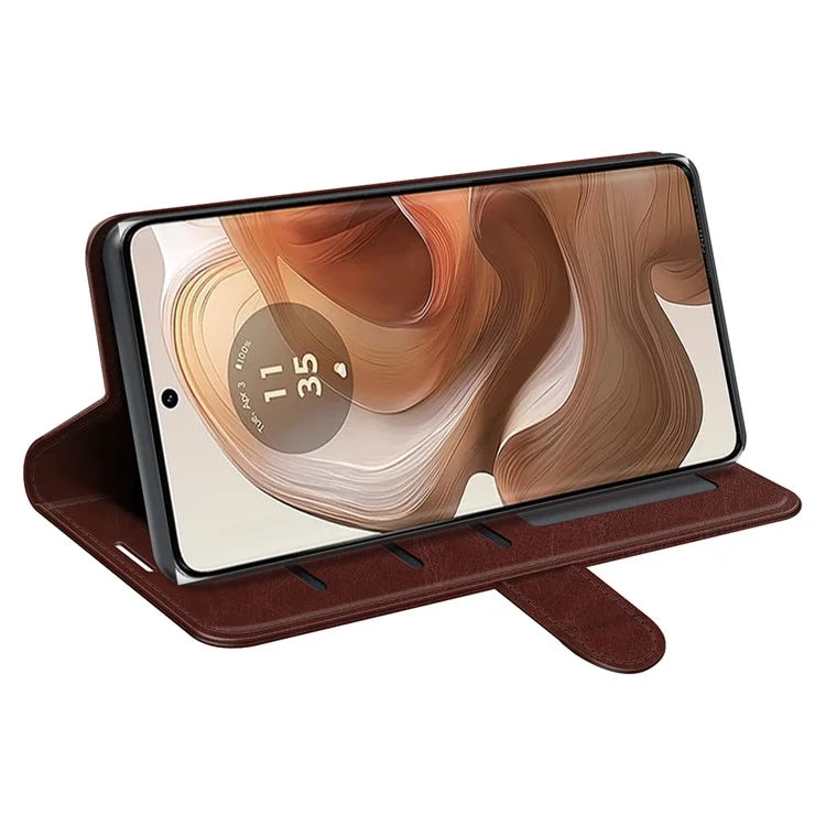 For Motorola Edge 50 Ultra 5G / Moto X50 Ultra 5G Case Leather Phone Cover with Wallet Stand
