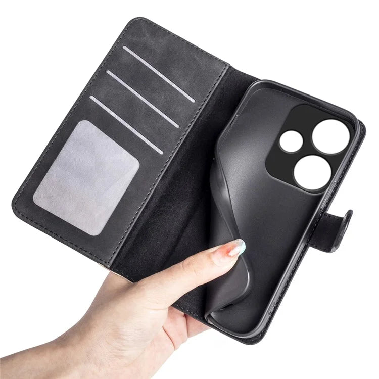 For Xiaomi Redmi Turbo 3 5G / Poco F6 5G Leather Case Splicing Color Leather Phone Cover