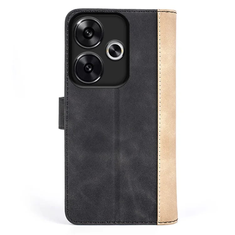For Xiaomi Redmi Turbo 3 5G / Poco F6 5G Leather Case Splicing Color Leather Phone Cover