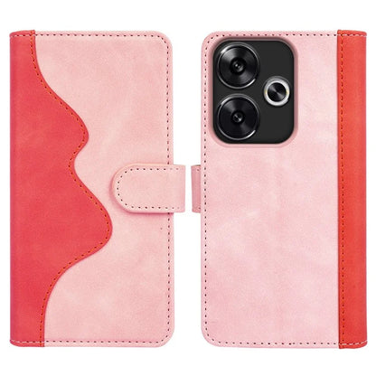 For Xiaomi Redmi Turbo 3 5G / Poco F6 5G Leather Case Splicing Color Leather Phone Cover
