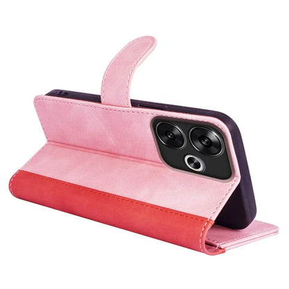 For Xiaomi Redmi Turbo 3 5G / Poco F6 5G Leather Case Splicing Color Leather Phone Cover