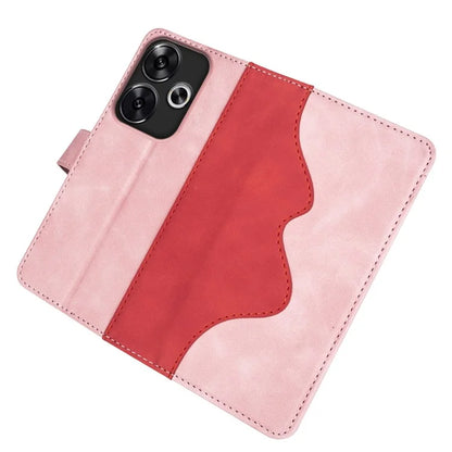 For Xiaomi Redmi Turbo 3 5G / Poco F6 5G Leather Case Splicing Color Leather Phone Cover