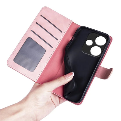 For Xiaomi Redmi Turbo 3 5G / Poco F6 5G Leather Case Splicing Color Leather Phone Cover