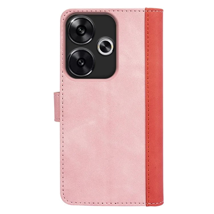 For Xiaomi Redmi Turbo 3 5G / Poco F6 5G Leather Case Splicing Color Leather Phone Cover