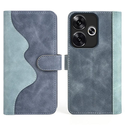 For Xiaomi Redmi Turbo 3 5G / Poco F6 5G Leather Case Splicing Color Leather Phone Cover
