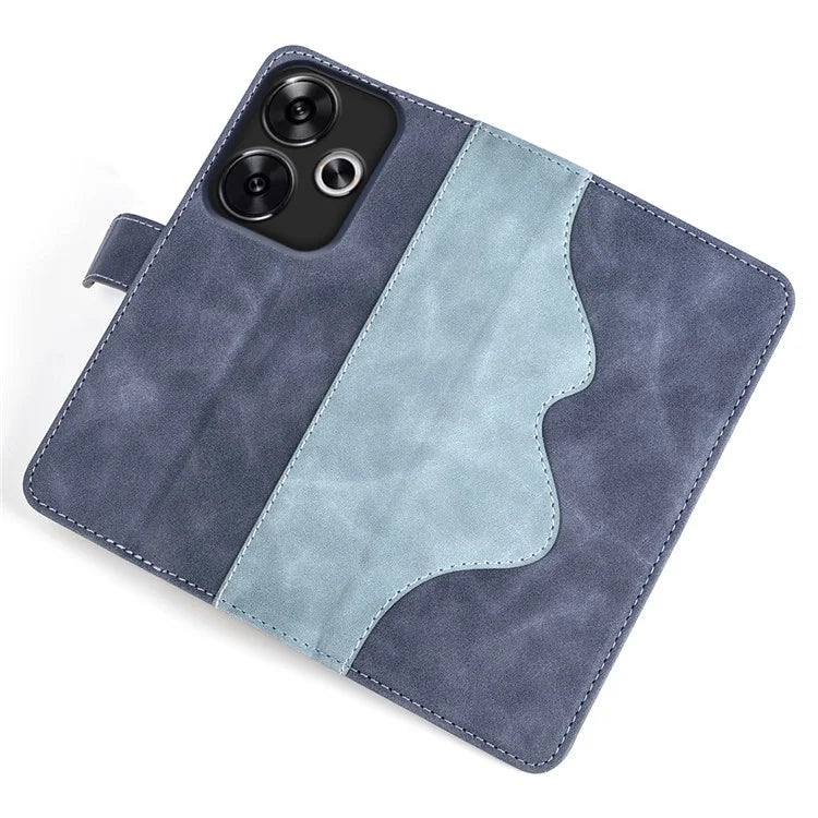 For Xiaomi Redmi Turbo 3 5G / Poco F6 5G Leather Case Splicing Color Leather Phone Cover