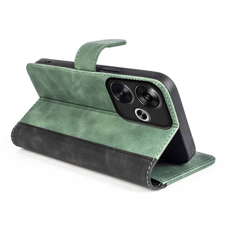 For Xiaomi Redmi Turbo 3 5G / Poco F6 5G Leather Case Splicing Color Leather Phone Cover