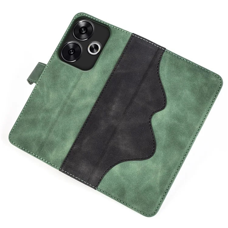 For Xiaomi Redmi Turbo 3 5G / Poco F6 5G Leather Case Splicing Color Leather Phone Cover