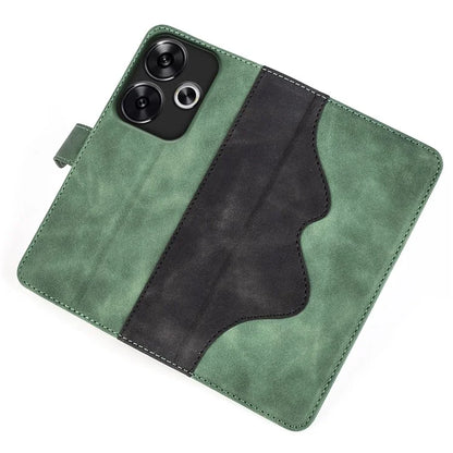 For Xiaomi Redmi Turbo 3 5G / Poco F6 5G Leather Case Splicing Color Leather Phone Cover