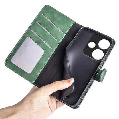 For Xiaomi Redmi Turbo 3 5G / Poco F6 5G Leather Case Splicing Color Leather Phone Cover