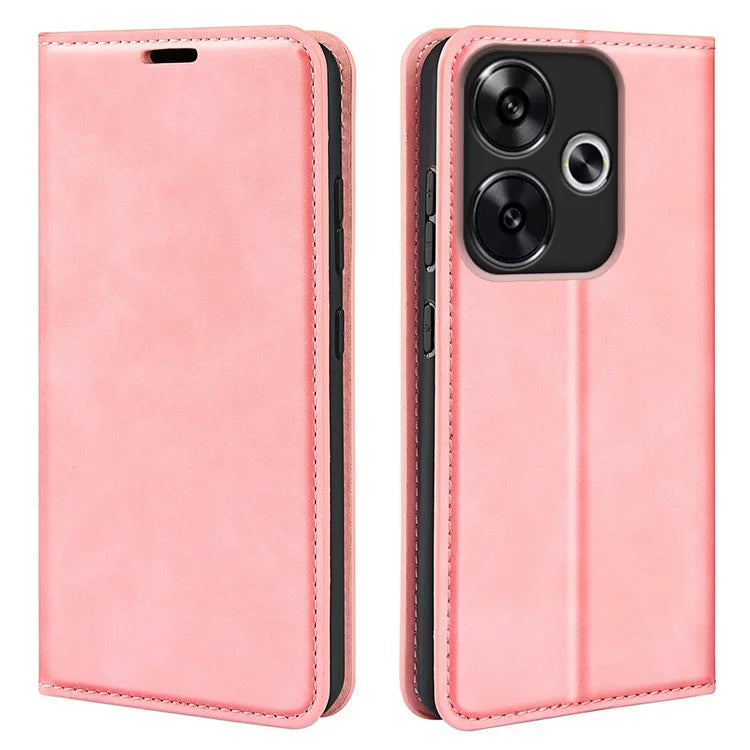 For Xiaomi Redmi Turbo 3 5G / Poco F6 5G Leather Case Skin Touch Anti-Drop Wallet Phone Cover