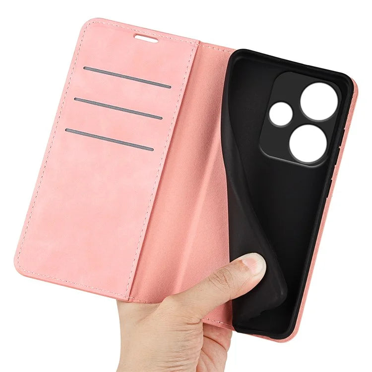 For Xiaomi Redmi Turbo 3 5G / Poco F6 5G Leather Case Skin Touch Anti-Drop Wallet Phone Cover