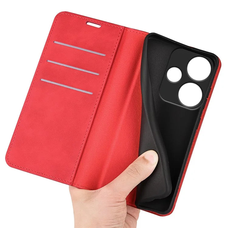 For Xiaomi Redmi Turbo 3 5G / Poco F6 5G Leather Case Skin Touch Anti-Drop Wallet Phone Cover