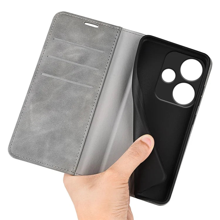 For Xiaomi Redmi Turbo 3 5G / Poco F6 5G Leather Case Skin Touch Anti-Drop Wallet Phone Cover