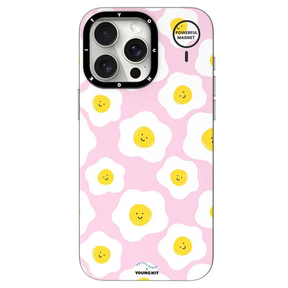 YOUNGKIT Mousse Series For iPhone 13 Pro Case IMD Pattern PC+TPU Magnetic Phone Cover