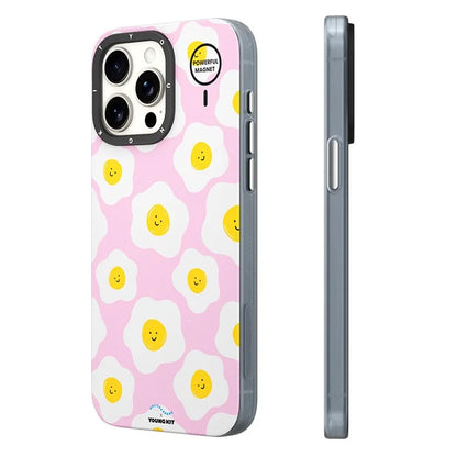 YOUNGKIT Mousse Series For iPhone 13 Pro Case IMD Pattern PC+TPU Magnetic Phone Cover