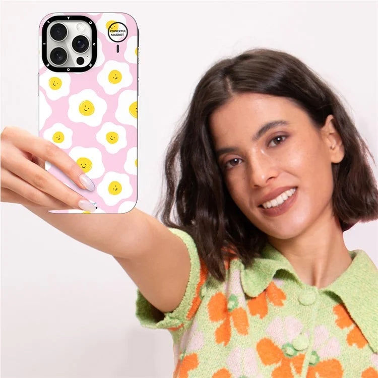 YOUNGKIT Mousse Series For iPhone 13 Pro Case IMD Pattern PC+TPU Magnetic Phone Cover