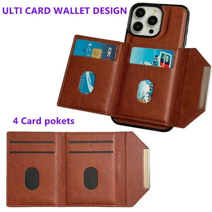 For iPhone 14 Pro Case Leather+TPU Phone Card Bag Detachable 2-in-1