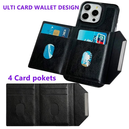 For iPhone 14 Pro Case Leather+TPU Phone Card Bag Detachable 2-in-1