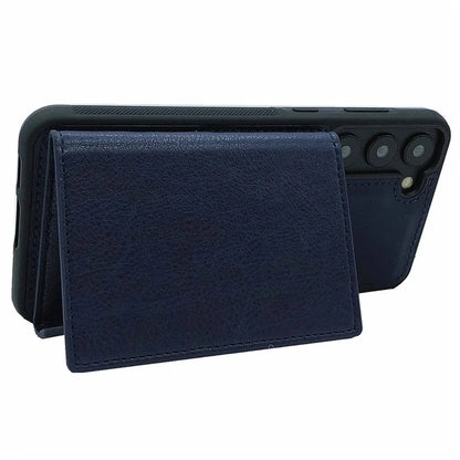 For Samsung Galaxy S22+ 5G Case Leather Phone Back Cover Detachable Card Holder Kickstand