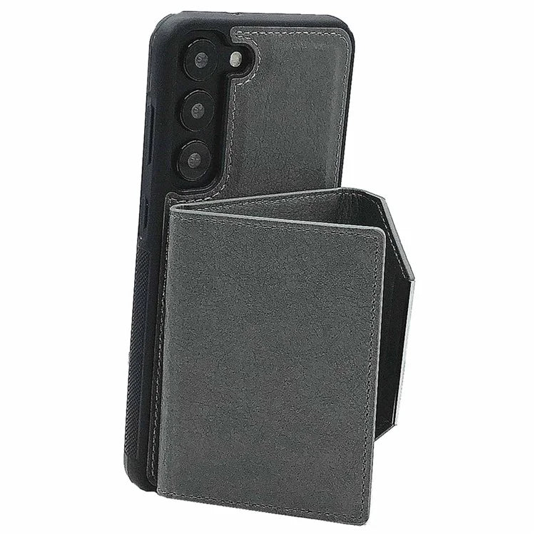 For Samsung Galaxy S23 Case Detachable Leather Back Cover 4 Card Slots Bag