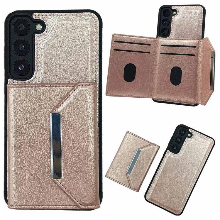 For Samsung Galaxy S23 Case Detachable Leather Back Cover 4 Card Slots Bag